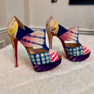 Christian Louboutin Heels Pitou Tie Dye Sandal size 37.5